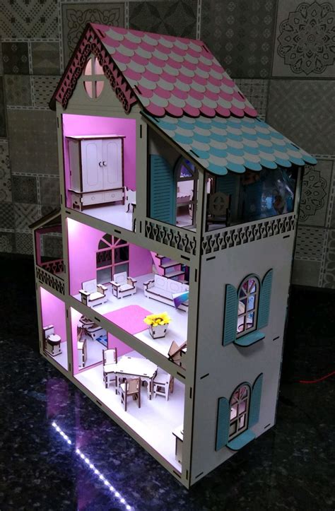 Casinha de boneca em MDF iluminação no Elo7 Belegu Art s A625AA