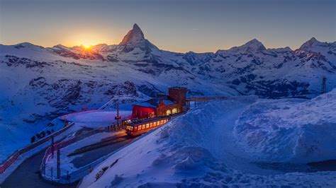 Matterhorn view from Gornergrat railway station - backiee