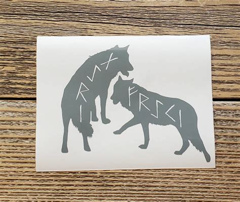 Geri And Freki Odins Wolves Decal Permanent Adhesive Vinyl Etsy