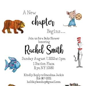 Storybook Baby Shower Invitation Bring A Book Card Etsy