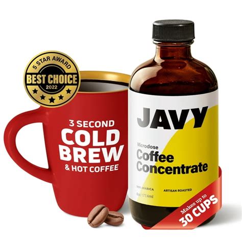 Javy Coffee Cold Brew Iced Coffee Concentrate 6 Oz Liquid Coffee Concentrate Arabica Coffee