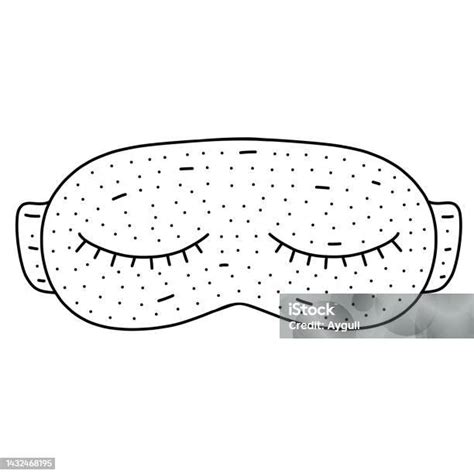 Hand Drawn Eye Mask Icon In Doodle Style Cartoon Eye Mask Vector Icon