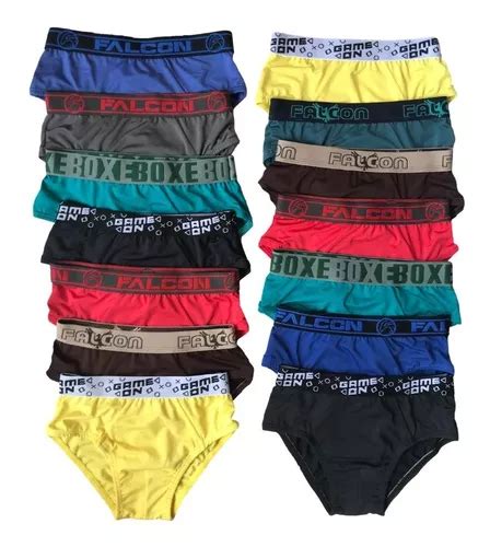 10 Cueca Slip Infantil Micro Fibra Lisa Cores Claras Atacado