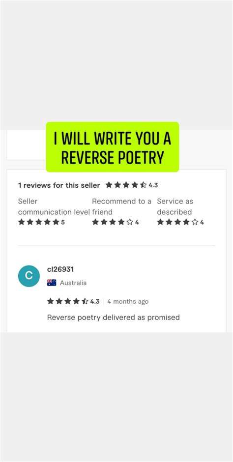 Write you reverse poetry by Ash4233 | Fiverr