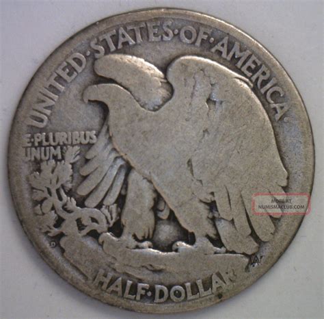 D Walking Liberty Half Dollar Cent Walker Silver Type Coin Good