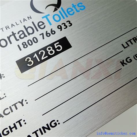 Customized Aluminium Metal Nameplate Badge With Serial Numbers