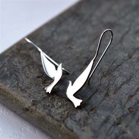 Sterling Silver Dove Earrings By Martha Jackson Sterling Silver