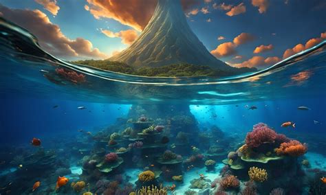 Premium AI Image | Underwater Volcanoes in the Ocean Floor