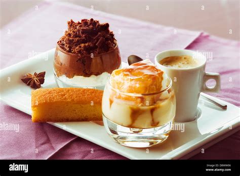 Café gourmand coffee with delicacies and desserts Stock Photo Alamy