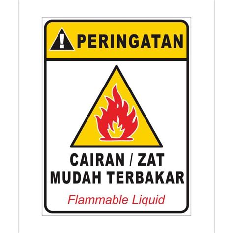 Stiker Awas Cairan Mudah Terbakar Flammable Liquid Lazada Indonesia