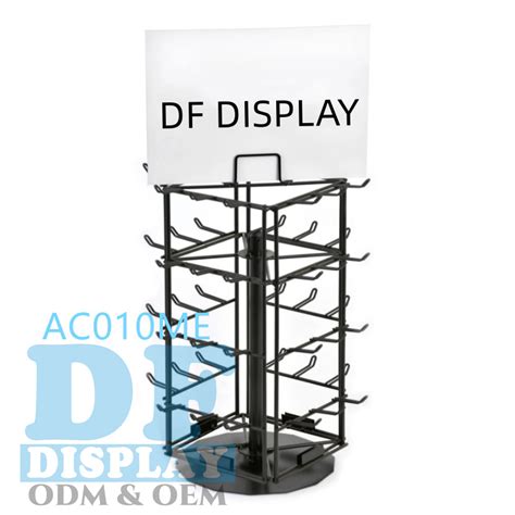 Countertop Display Rack With Hooks Metal Wire Rotating Display Stand