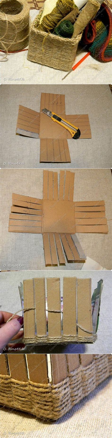 The Process Of Making A Basket Out Of Cardboard