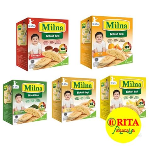 Jual Milna Biskuit Bayi All Varian 130 Gr Shopee Indonesia