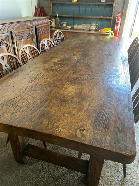 Antique Elm Wide Farmhouse Table Antique Bleached Oak Table Oak Extending Table Oak