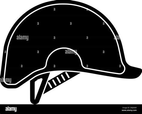 Silueta Negra Del Casco O Ilustración Plana De La Seguridad Del Minero Del Logotipo Del