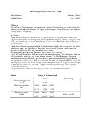 1 Measuring Density Of Solids And Liquids Docx Measuring Density Of