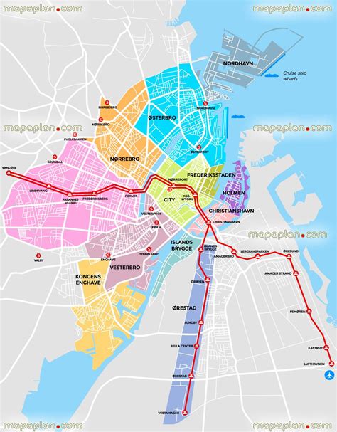 Mapa Del Barrio De Copenhague Alrededores Y Suburbios De Copenhague