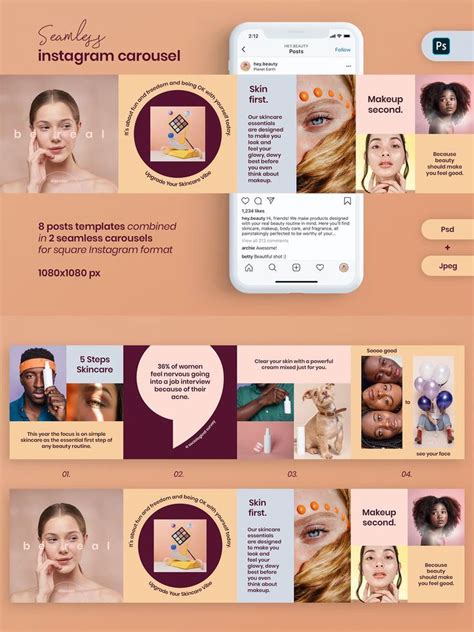 Beauty Instagram Carousel Template Psd Artofit