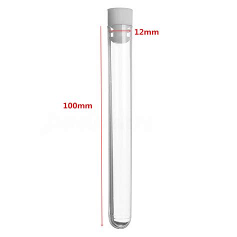 Pcs Clear Plastic Test Tubes With White Caps Stoppers X Mm Drink