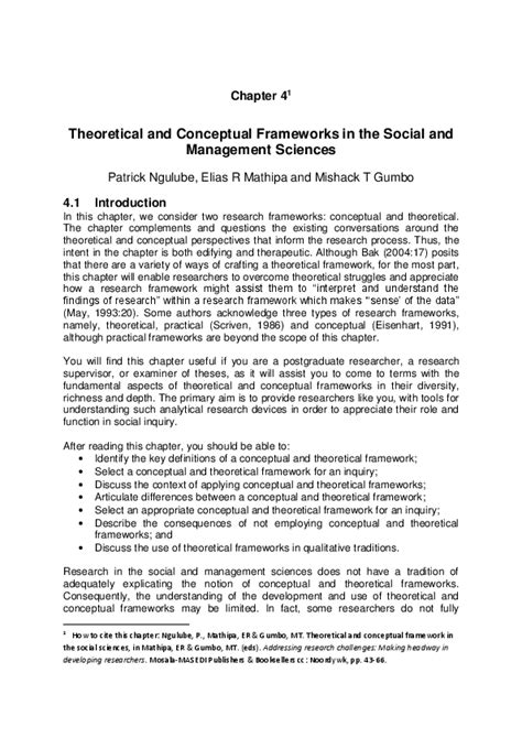 Theoretical And Conceptual Framework Thesis Sample Pdf | Webframes.org