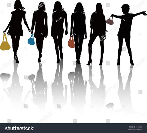 Women Silhouettes Vector Illustration เวกเตอร์สต็อก ปลอดค่าลิขสิทธิ์