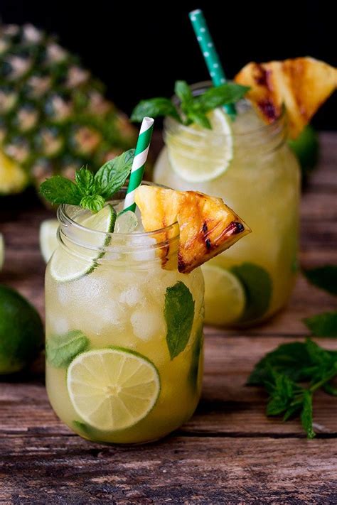 Pineapple Ginger Mojitos With Spiced Rum A Sweet And Spicy Twist On