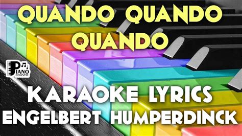 Quando Quando Quando Engelbert Humperdinck Karaoke Lyrics Version Hd