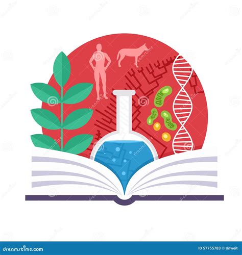 Emblema de la biología ilustración del vector Ilustración de