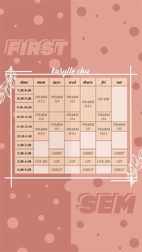 Schedule Templates Aesthetic