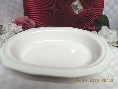 Heritage White By Pfaltzgraff Dinnerware Made In USA Oval Serving Bowl