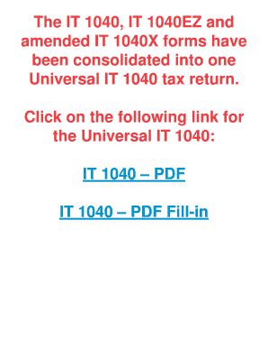 Fillable Online Tax Ohio The IT 1040 IT 1040EZ And Tax Ohio Fax