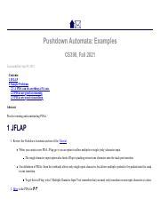 PDA Solved Examples Pdf Pushdown Automata Examples CS390 Fall 2021
