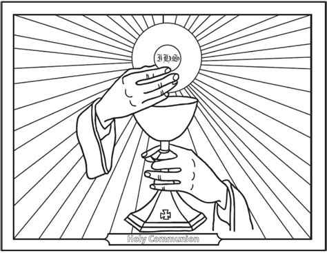 Coloring Catholic Communion Pages Sacrament Eucharist Holy Mass