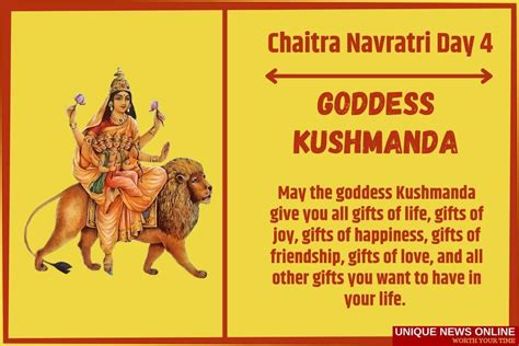 Chaitra Navratri Day Wishes And Greetings Goddess Kushmanda Png