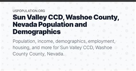 Sun Valley CCD, Washoe County, Nevada Population | Income, Demographics ...