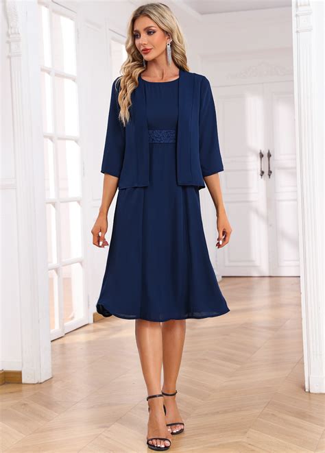 Navy Two Piece Dress And Cardigan Modlily Usd