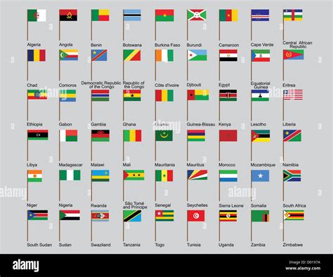 Conjunto de países africanos banderas ilustración vectorial Fotografía