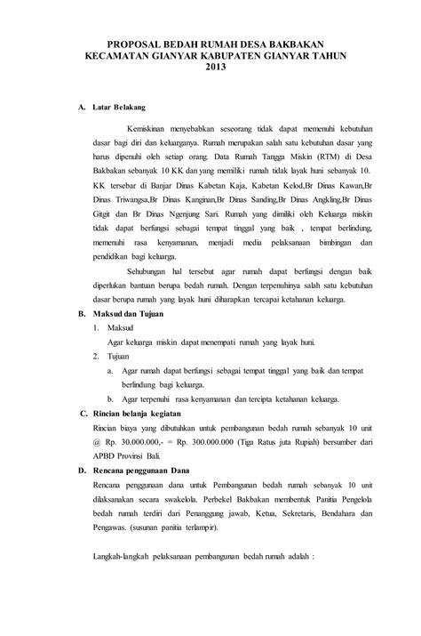 proposal bedah rumah | DOC