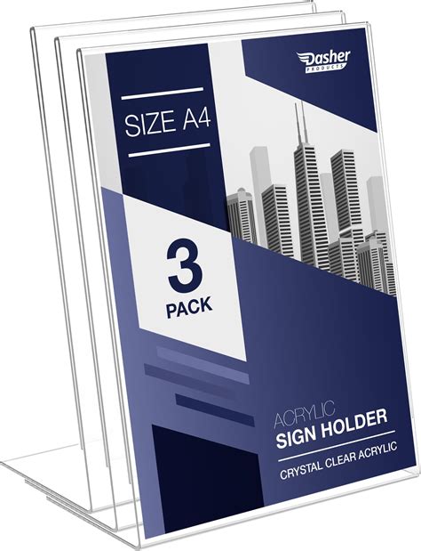 Displaypro A4 Clear Acrylic Portrait Counter Poster Holder Display