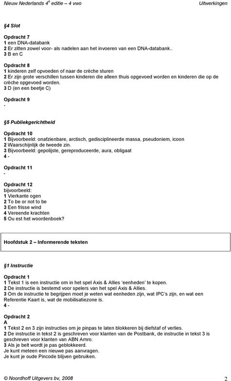 Nieuw Nederlands E Editie Vwo Cursus Schrijven Hoofdstuk