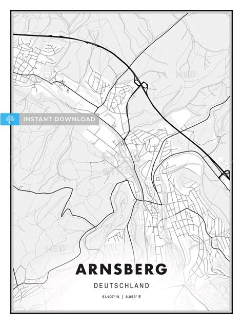 Arnsberg Germany Modern Map Print Template In Various Formats