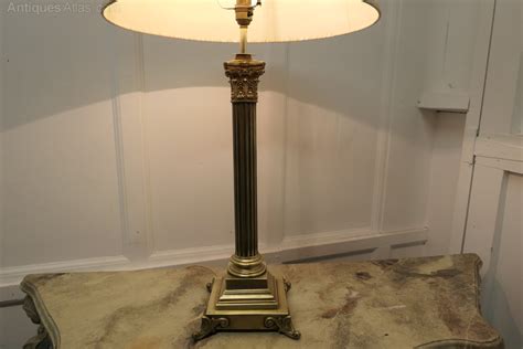 Antiques Atlas Tall Brass Corinthian Column Table Lamp With Shade