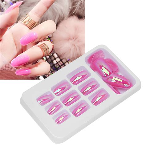 Yeahmol French Tip Press On Nails Long Fashion Soft Gel Fake Nails