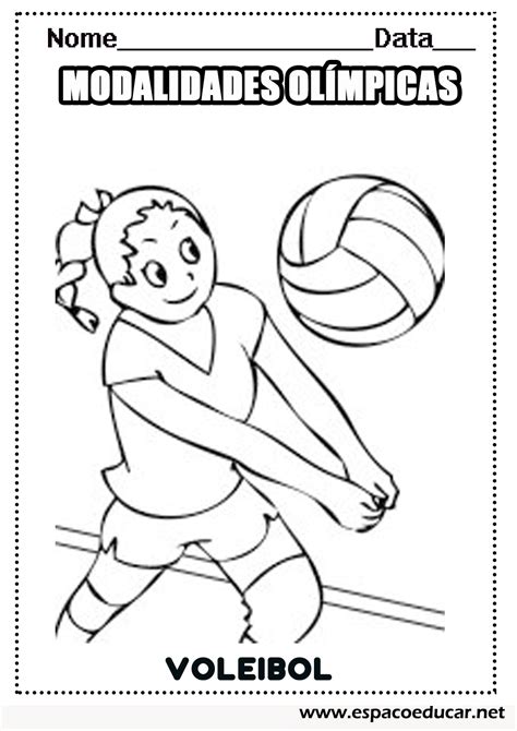 Voleibol ou Vôlei desenhos das modalidades olímpicas para pintar