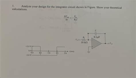 Solved 1. Analyze your design for the integrator circuit | Chegg.com