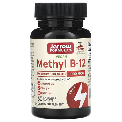 Jarrow Formulas Methyl B 12 Maximum Strength Cherry Flavor 5 000