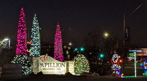 Papillion Photographs Winter Wonderland At Night Papillion Businesses