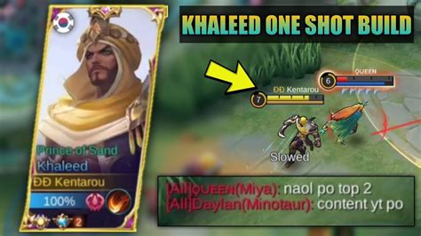 Khaleed One Shot Build 💯 Insane Damage 😱 Top Global Khaleed Best