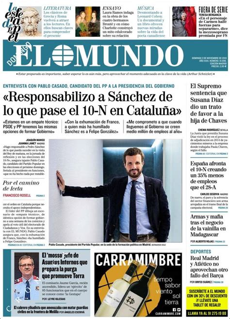 Periódico El Mundo España Periódicos De España Edición De Domingo