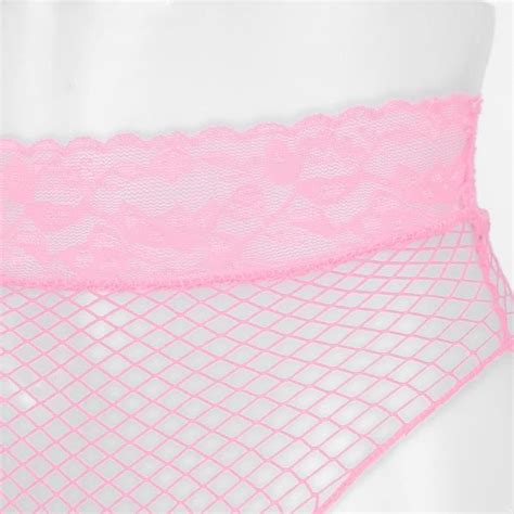 YIZYIF Femme Slip Transaprent Sexy String Résille Culotte Dentelle Bikini Taille Basse Rose Rose